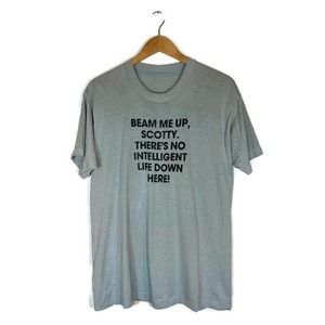 Vtg 80s/90s Sz XL Tee T-Shirt Single Stitch Star Trek Beam Me Up Scottie NO TAG